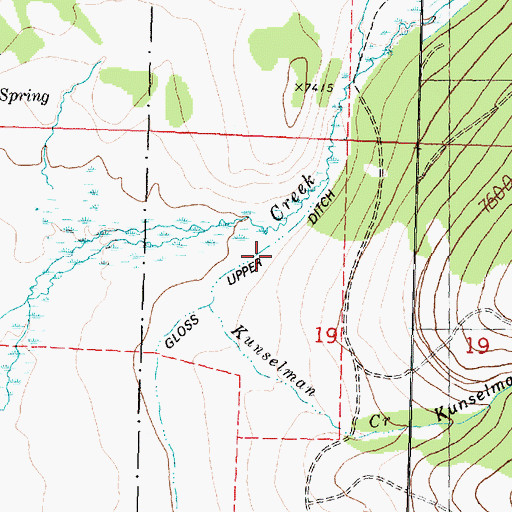Topographic Map of Gloss Upper Ditch, MT