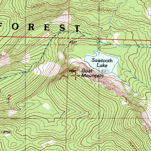 Topographic Map of Goat Mountain, MT