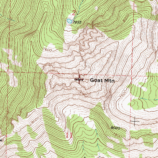Topographic Map of Goat Mountain, MT