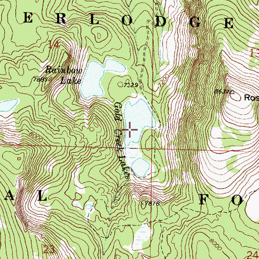 Topographic Map of Gold Creek Lakes, MT