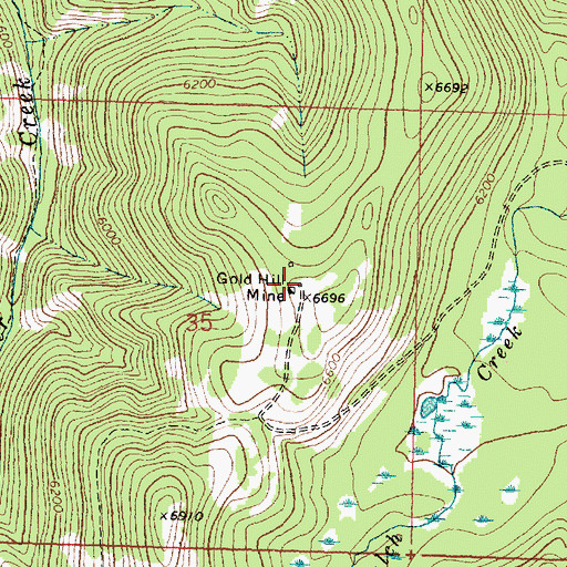 Topographic Map of Gold Hill Mine, MT