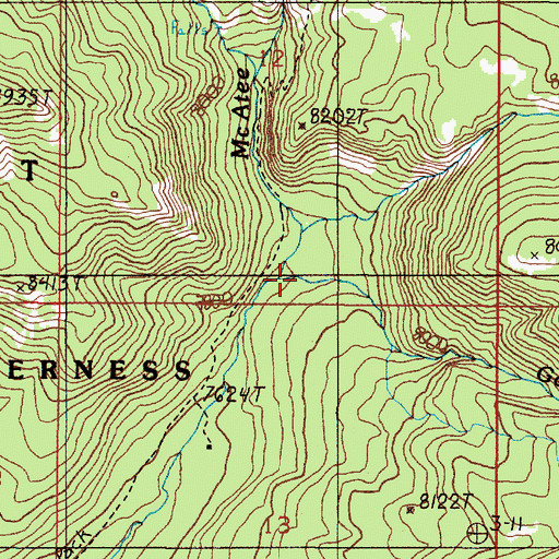 Topographic Map of Gorge Creek, MT