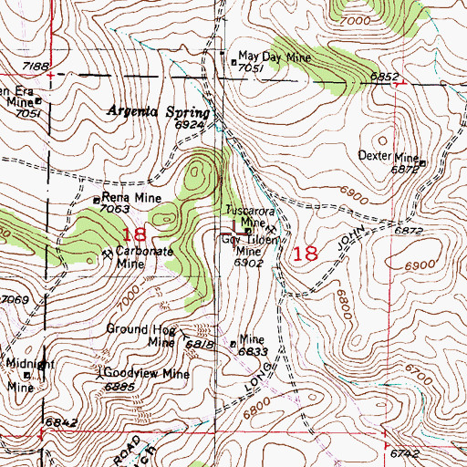 Topographic Map of Govtilden Mine, MT