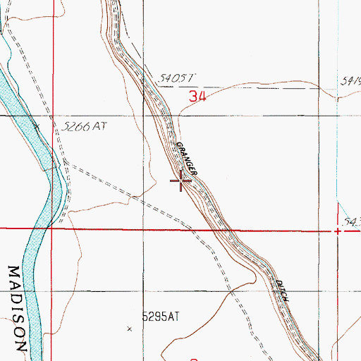 Topographic Map of Granger Ditch, MT
