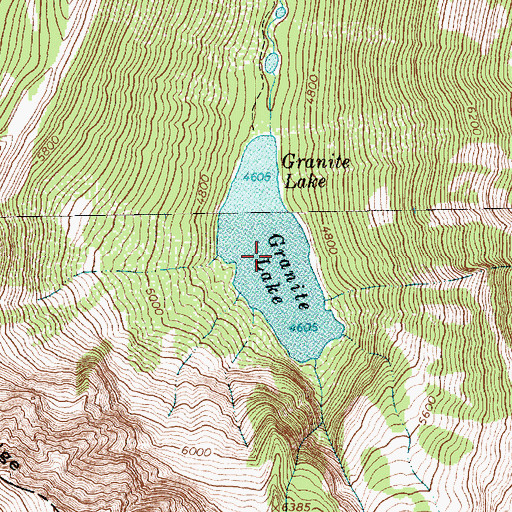Topographic Map of Granite Lake, MT