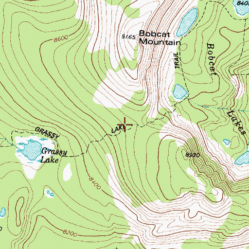 Topographic Map of Grassy Lake Trail, MT
