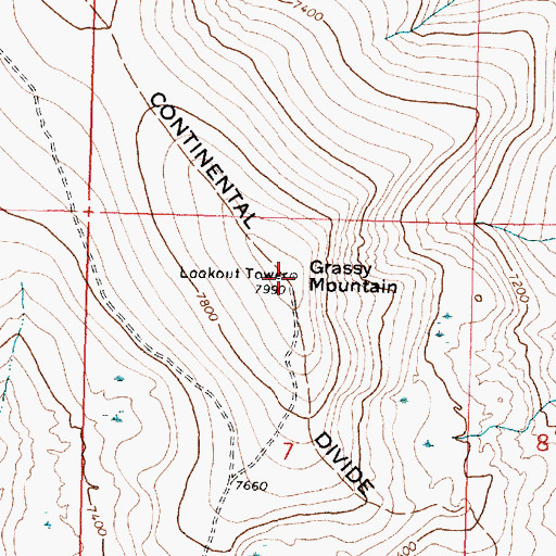 Topographic Map of Grassy Mountain, MT