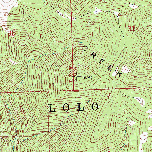 Topographic Map of Grave Creek Range, MT