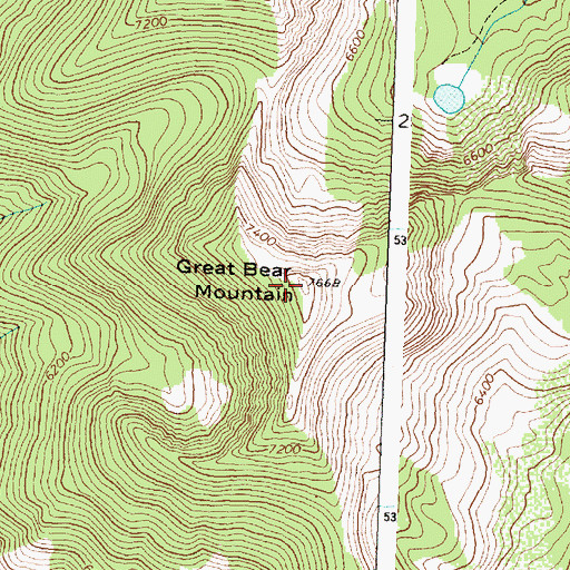 Topographic Map of Great Bear Mountain, MT
