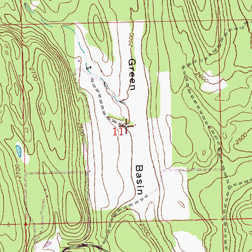 Topographic Map of Green Basin, MT