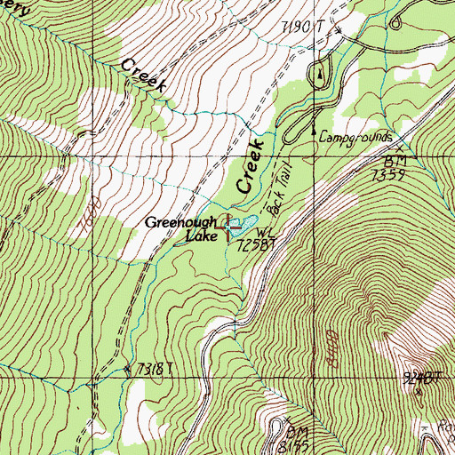 Topographic Map of Greenough Lake, MT