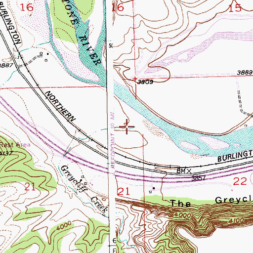 Topographic Map of Greycliff Creek, MT