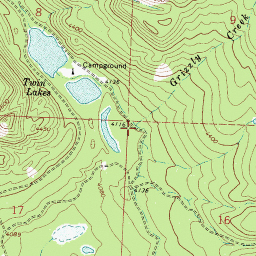 Topographic Map of Grizzly Creek, MT
