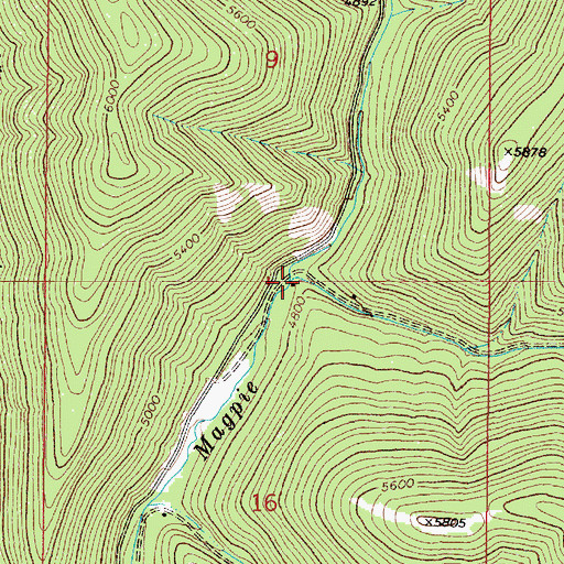 Topographic Map of Grouse Creek, MT