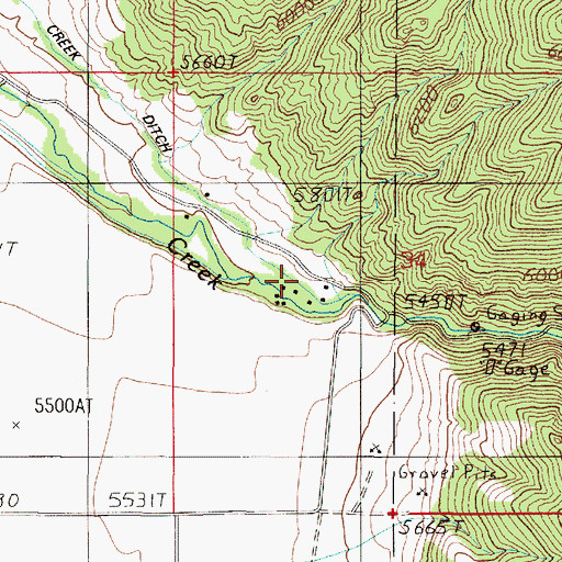 Topographic Map of H Lazy B Ranch, MT