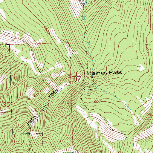 Topographic Map of Haines Pass, MT
