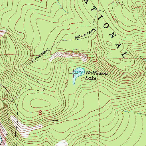 Topographic Map of Halfmoon Lake, MT