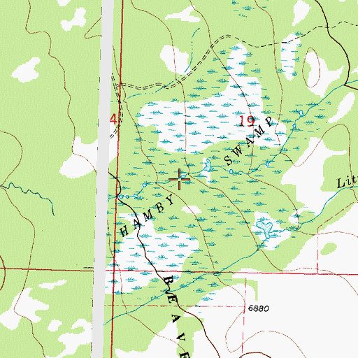 Topographic Map of Hamby Swamp, MT