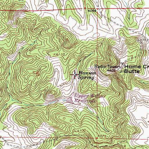 Topographic Map of Hanson Spring, MT