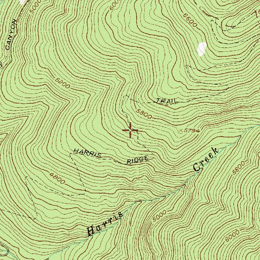 Topographic Map of Harris Ridge Trail, MT