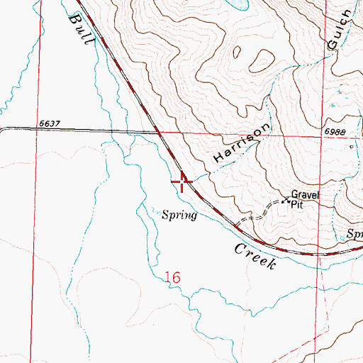 Topographic Map of Harrison Gulch, MT