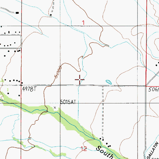 Topographic Map of Hart Ditch, MT