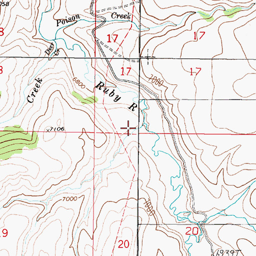 Topographic Map of Hawkeye Creek, MT