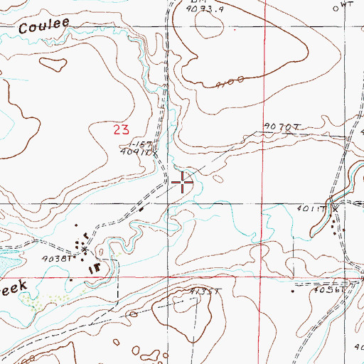 Topographic Map of Hay Coulee, MT