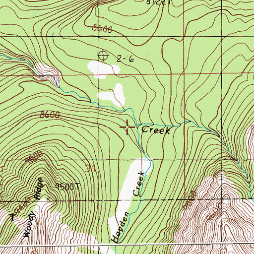 Topographic Map of Hayden Creek, MT