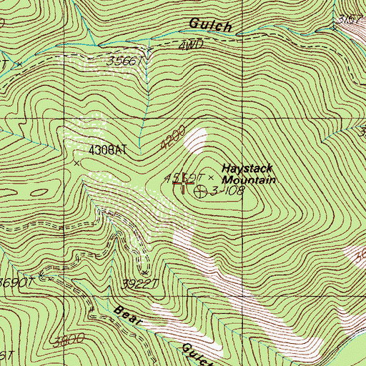 Topographic Map of Haystack Mountain, MT