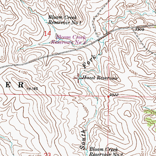 Topographic Map of Hazel Reservoir, MT