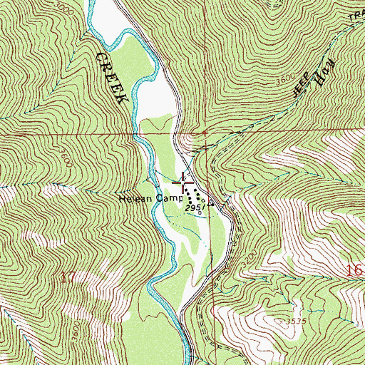 Topographic Map of Helean Camp, MT