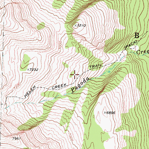 Topographic Map of Helen Creek Trail, MT