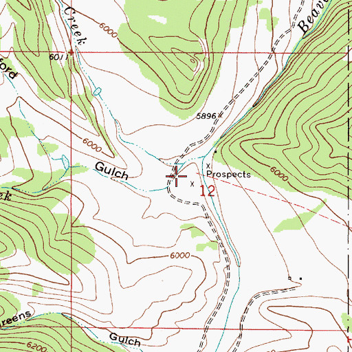 Topographic Map of Hereford Gulch, MT