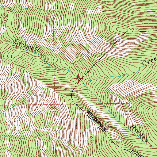 Topographic Map of Hidden Creek, MT