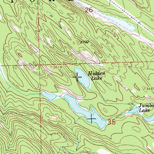 Topographic Map of Hidden Lake, MT