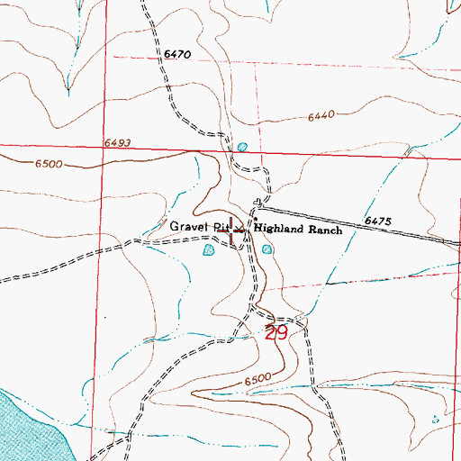 Topographic Map of Highland Ranch, MT