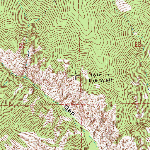 Topographic Map of Hole-in-the-Wall, MT