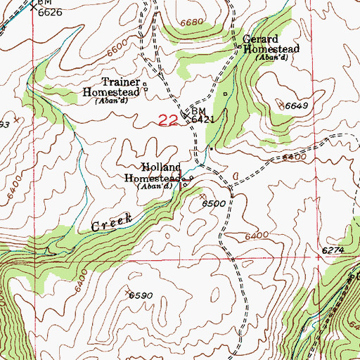 Topographic Map of Holland Homestead, MT