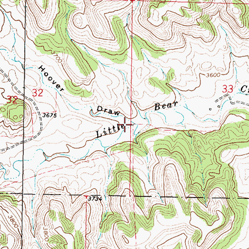 Topographic Map of Hoover Draw, MT