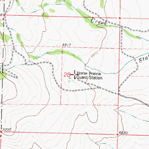 Topographic Map of Horse Prairie Guard Station, MT