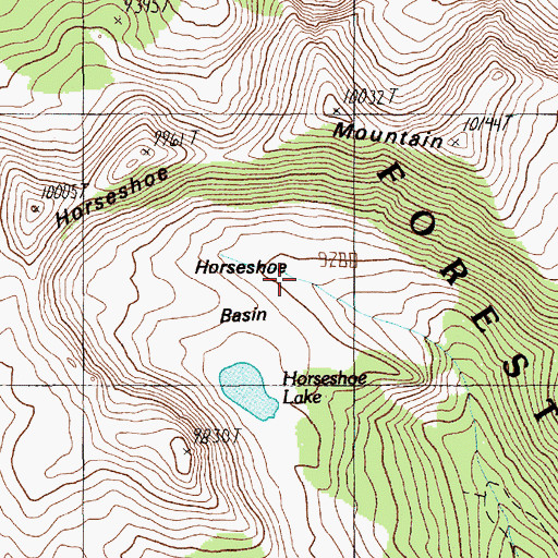 Topographic Map of Horseshoe Basin, MT