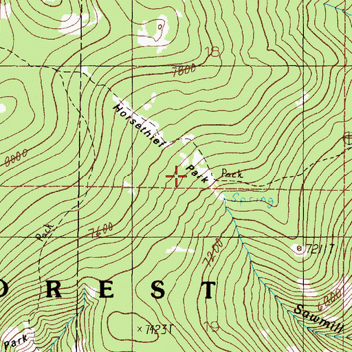 Topographic Map of Horsethief Park, MT