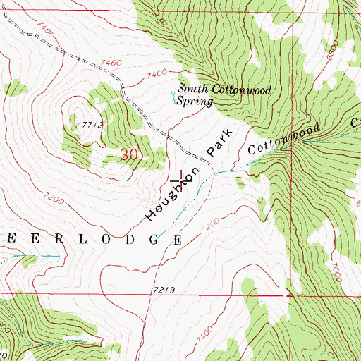 Topographic Map of Houghton Park, MT