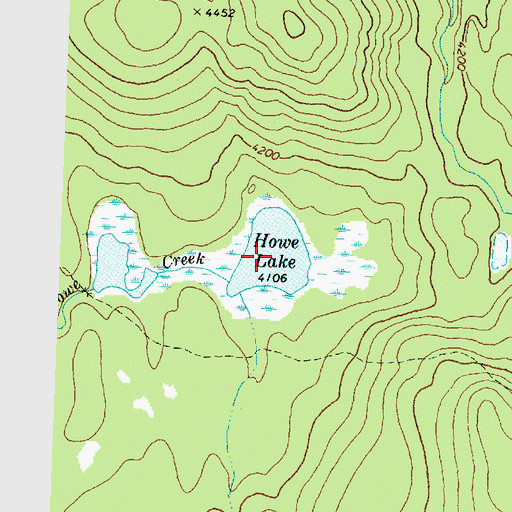 Topographic Map of Howe Lake, MT