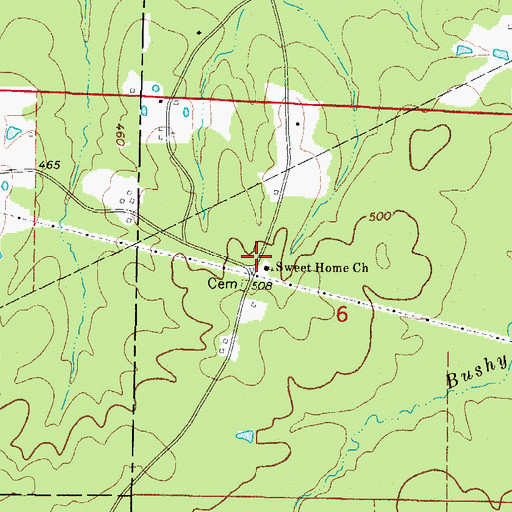 Topographic Map of Sweet Home Missionary Baptist Church, AR