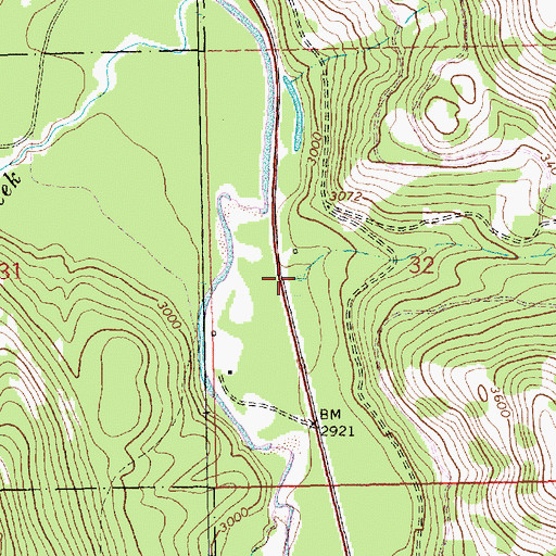 Topographic Map of Hunter Creek, MT