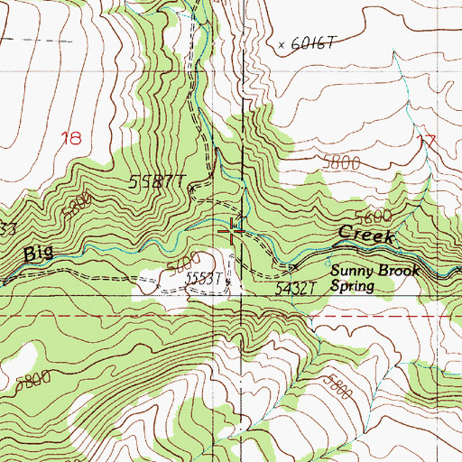 Topographic Map of Hyalite Creek, MT