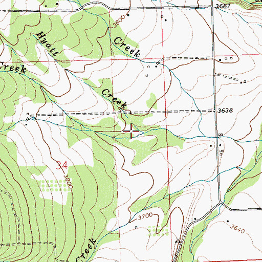 Topographic Map of Hyatt Creek, MT
