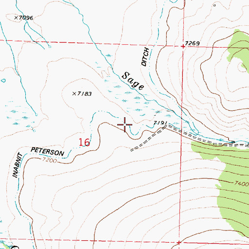 Topographic Map of Inabnit Peterson Ditch, MT